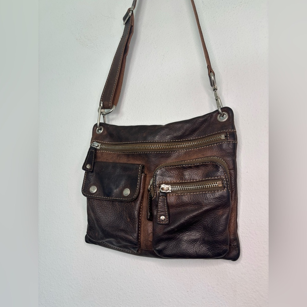FOSSIL AUTHENTIC GENUINE LEATHER CROSSBODY SATCHEL MESSENGER BAG - Picture 3 of 10